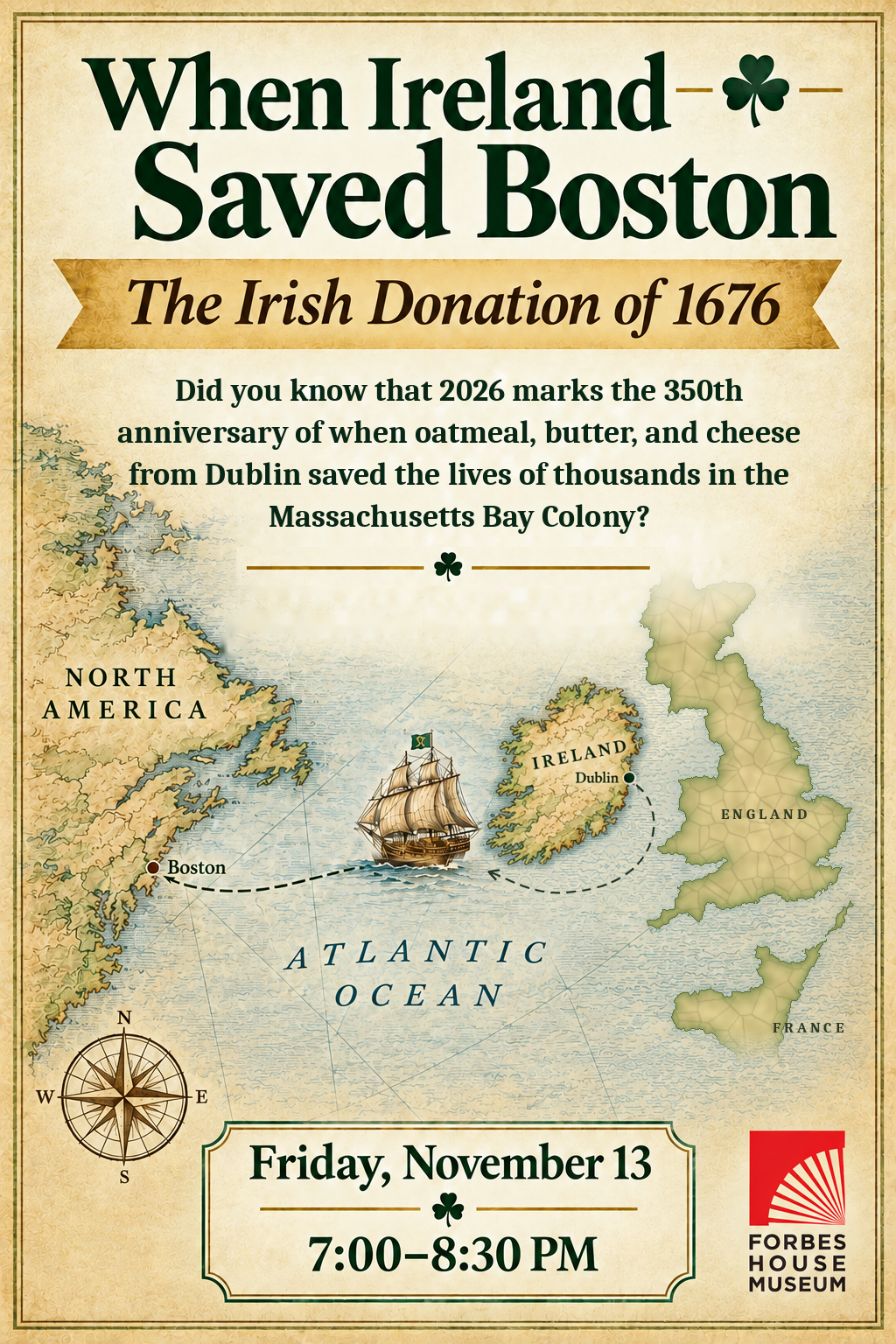 When Ireland Saved Boston: The Irish Donation of 1676